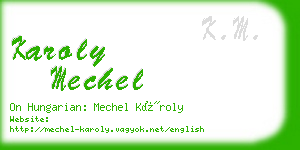 karoly mechel business card